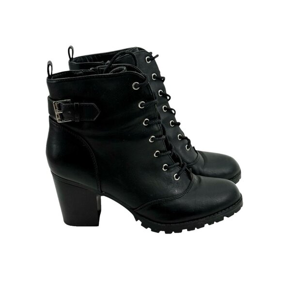 David Aaron Bootie Women's Size 9 Black Lauren 416-0616 Laces Front Side Zipper - Picture 5 of 12